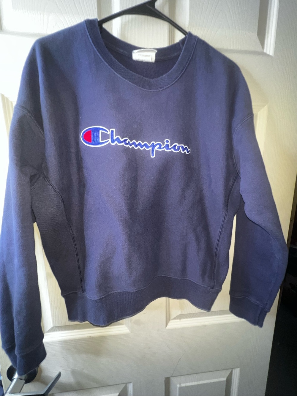 Vintage Champion Navy Crewneck with Script Logo
